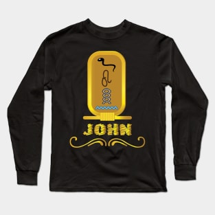 JOHN-American names in hieroglyphic letters-JOHN, name in a Pharaonic Khartouch-Hieroglyphic pharaonic names Long Sleeve T-Shirt